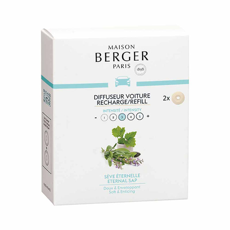 Maison Berger Eternal Sap Car Diffuser Pack of 2 Ceramic Refills