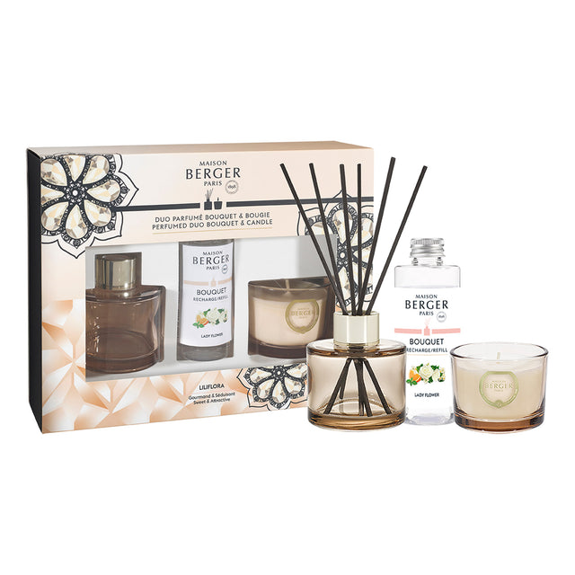 Lady Flower Scented Bouquet & Candle Set