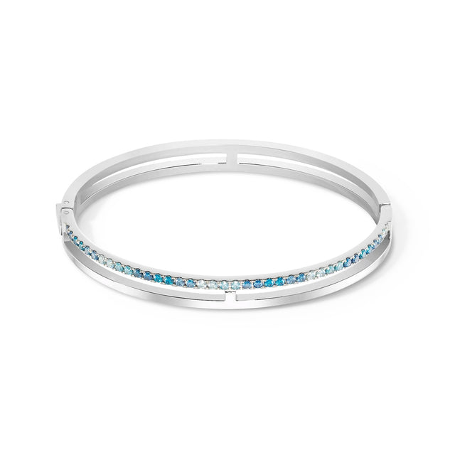 Coeur De Lion Eternal Unity Bangle, Silver & Blue