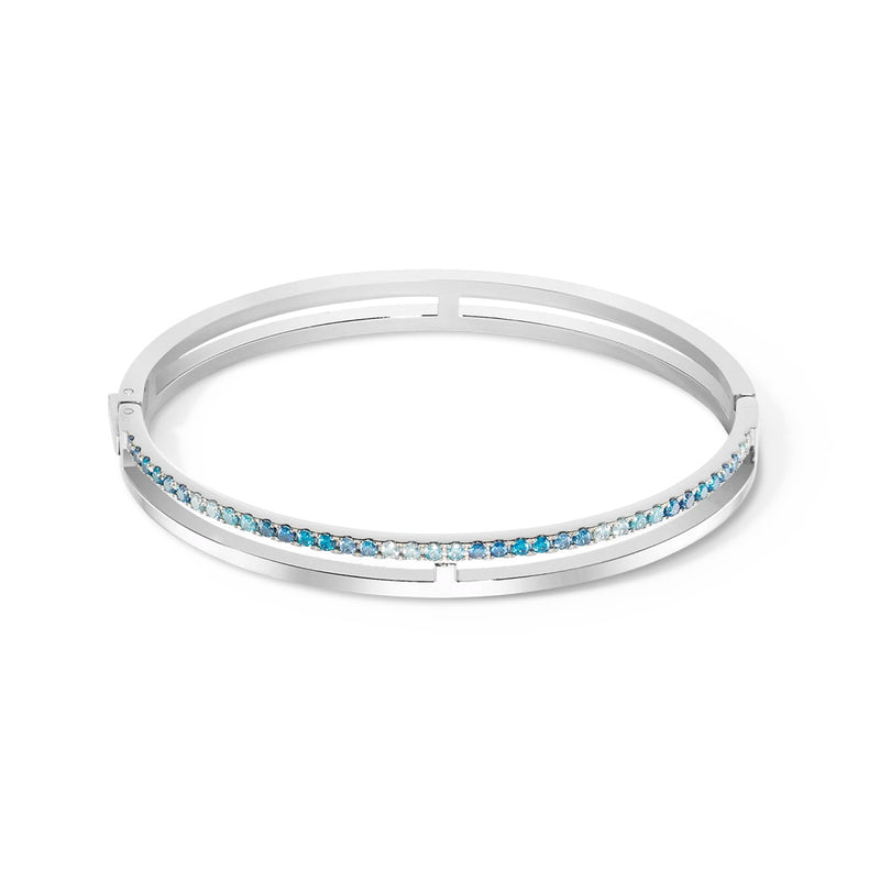 Coeur De Lion Eternal Unity Bangle, Silver & Blue