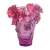 Daum Rose Passion Red & Pink Vase