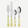 Sabre Daisy Hawaiian Flower Yellow 4 Pieces Cutlery Set, 033