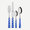 Sabre White Dots Lapis Blue 4 Pieces Cutlery Set, 033