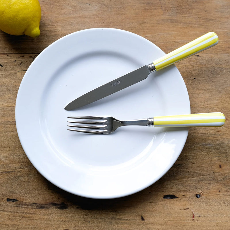 Sabre White Stripe Yellow 24cm Dinner Knife