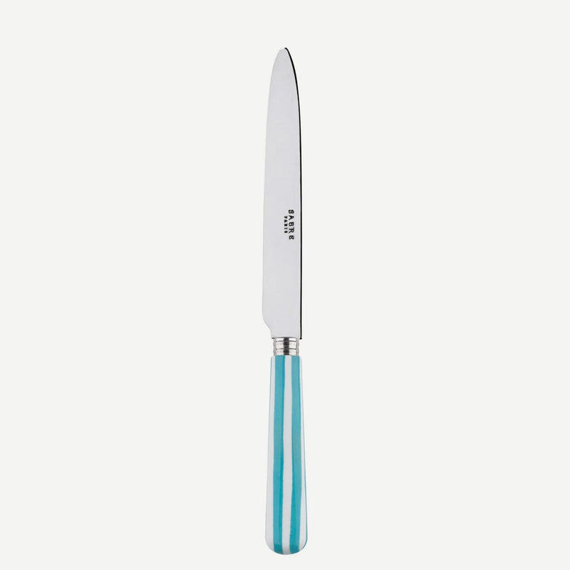 Sabre White Stripe Turquoise 24cm Dinner Knife