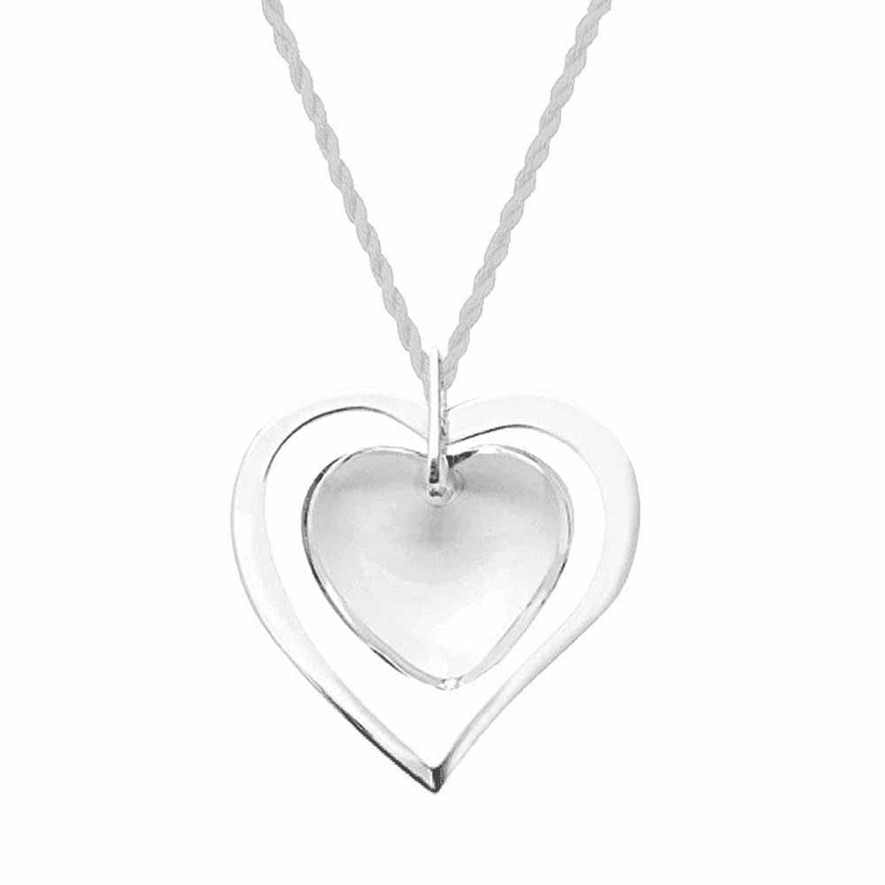 Lalique Kiss Clear Heart Pendant – David Shuttle Ltd