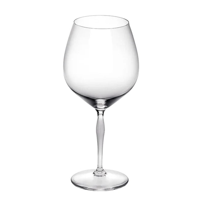 Lalique 100 Points wine glass with rounded bowl and stem, clear glass