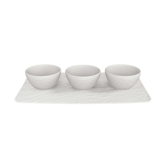 Villeroy & Boch Manufacture Rock Blanc Dip Bowl Set, White