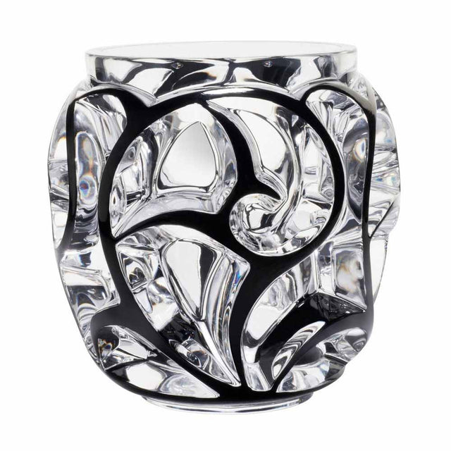 Lalique Tourbillons Clear & Black Enamel XXL Vase 10441200