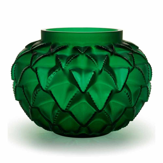 Lalique Languedoc Green Large Vase, Numbered Edition 10488200