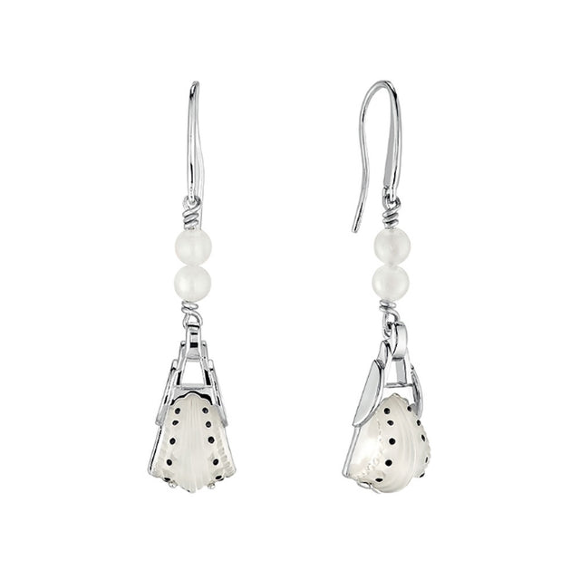 Lalique Icone Clear Drop Earrings