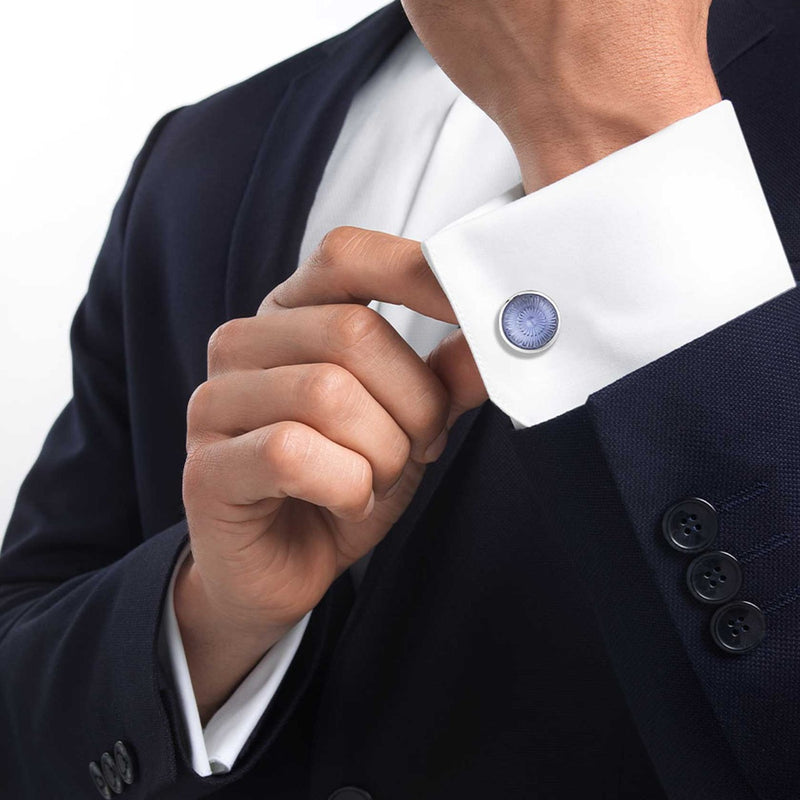 Lalique Toupie Sapphire Blue Cufflinks #2