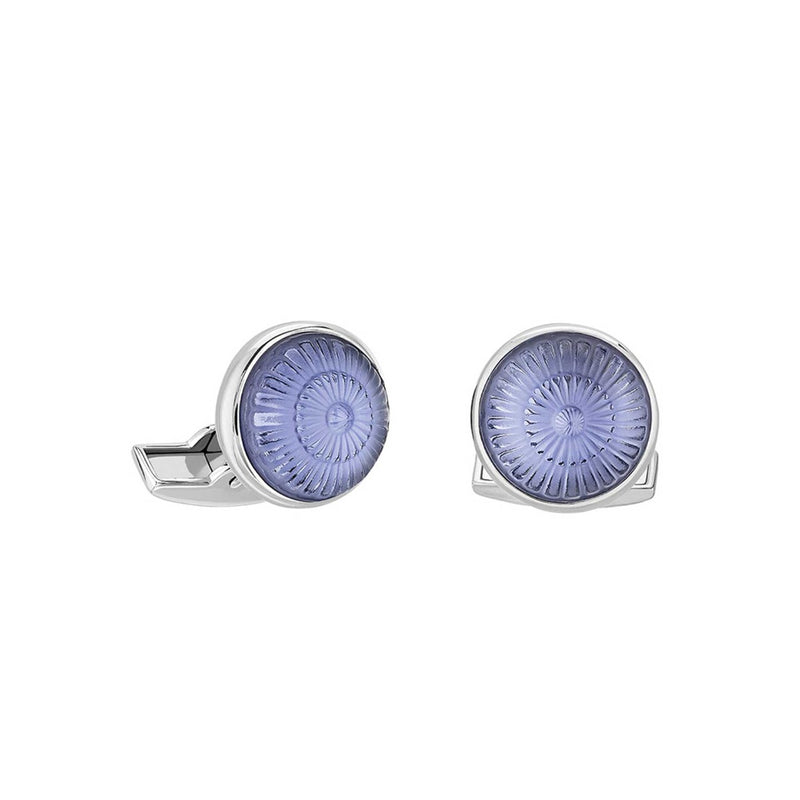 Lalique Toupie Sapphire Blue Cufflinks
