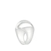 Lalique Cabochon Clear with White Patina Ring, Size 49