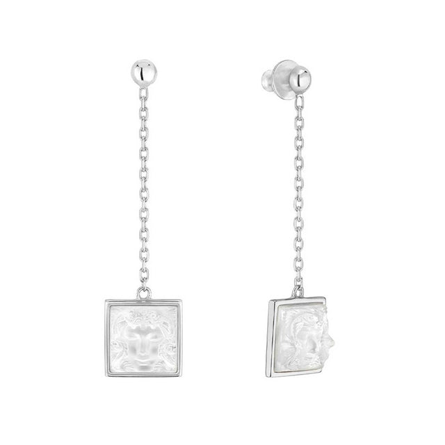 Lalique Arethuse Long Silver Earrings
