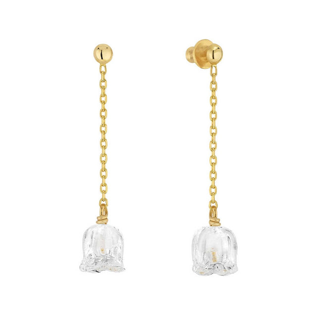 Lalique Muguet Long Vermeil Earrings
