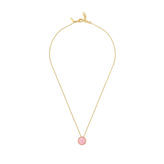 Lalique Pivoine Clear Gold Necklace, Pink