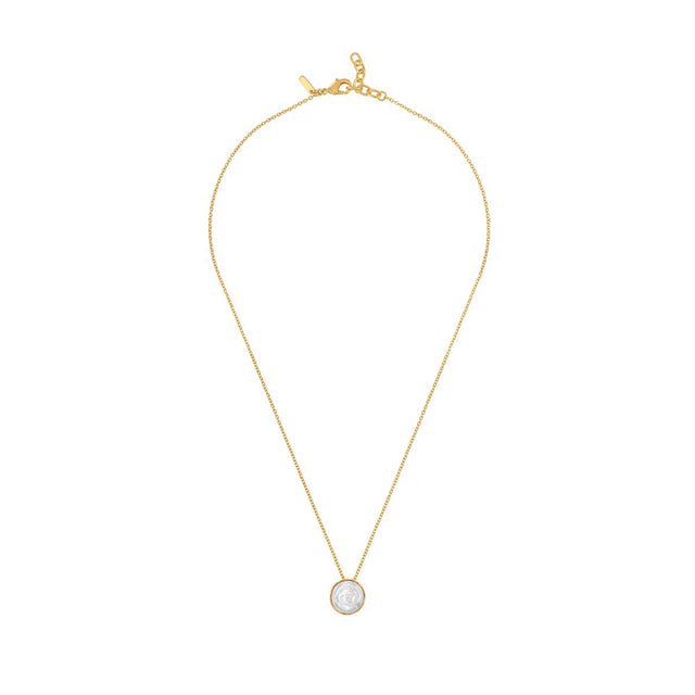 Lalique Pivoine Clear Gold Necklace, White