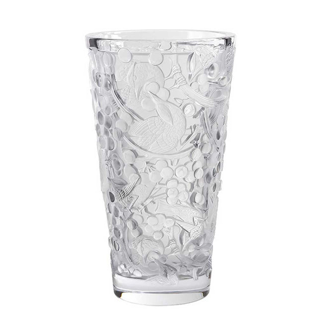 Lalique Merles Et Raisins Large Vase, Clear