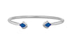 Lalique Paon Flexible Silver Large Bangle, Blue