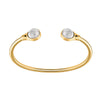 Lalique Cabochon Flexible Silver Bangle, White
