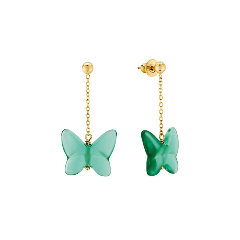 Lalique Papillon Green Earrings
