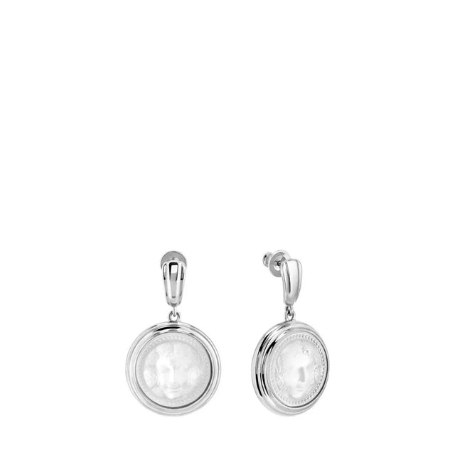 Lalique Arethuse Round Earrings, Silver