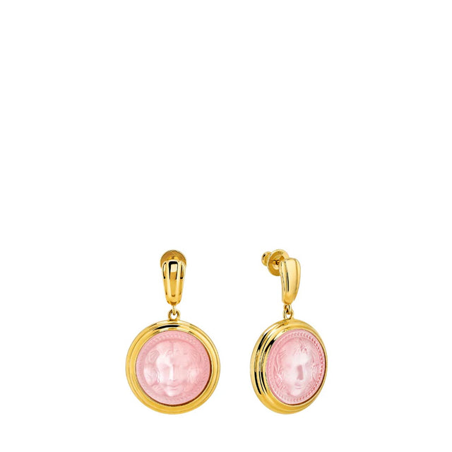 Lalique Arethuse Round Earrings, Pink Luster