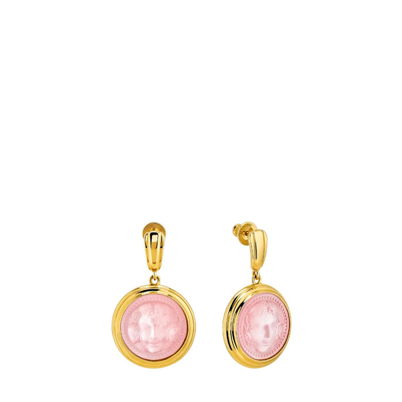 Lalique Arethuse Round Earrings, Pink Luster