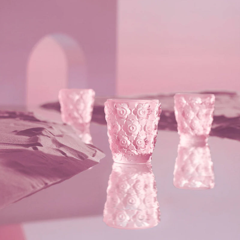 Lalique Pink Luster Anemones Votive