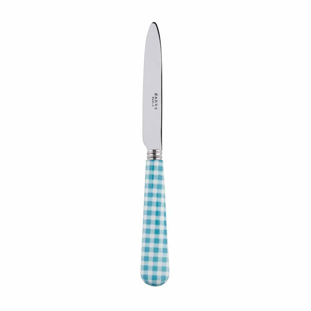 Sabre Gingham Turquoise 20cm Dessert Knife