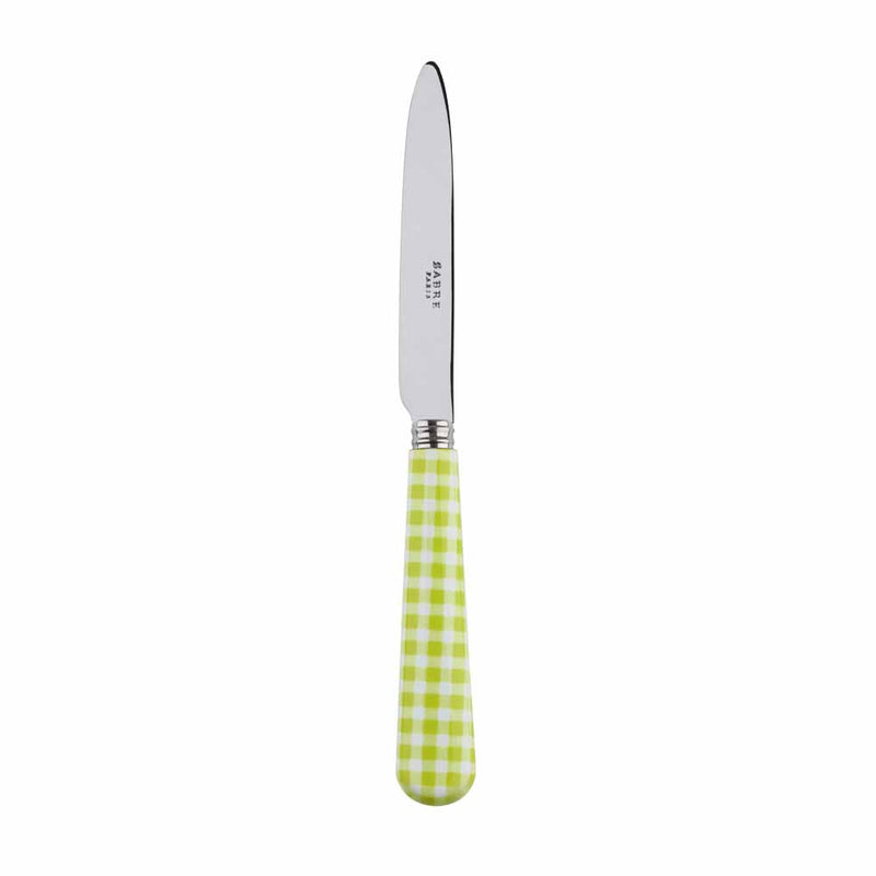 Sabre Gingham Spring Green 20cm Dessert Knife