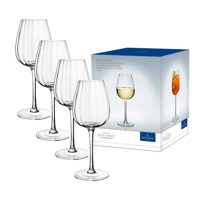 Villeroy & Boch Rose Garden White Wine Goblet, Set of 4
