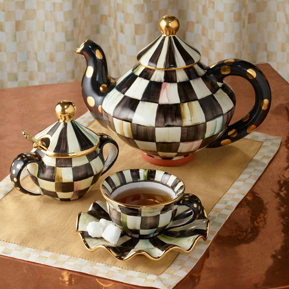 Courtly Check Ceramic Teapot