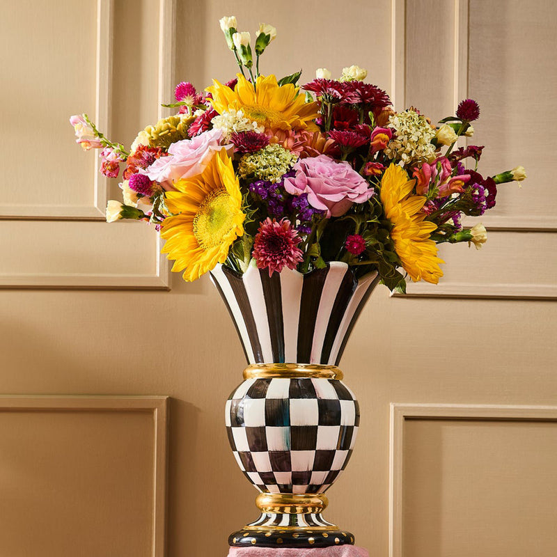 Mackenzie-Childs Courtly Check Ceramic Great Vase