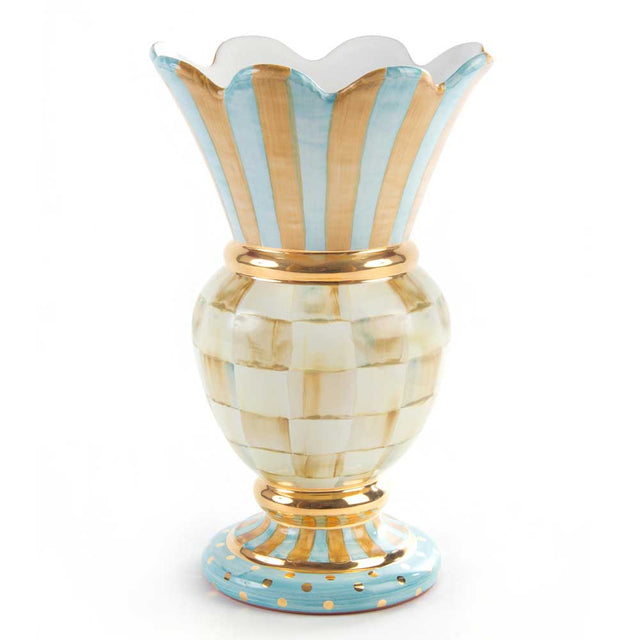 Mackenzie Childs Parchment Check Great Vase