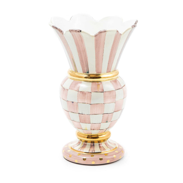 Mackenzie-Childs Rosy Check Ceramic Great Vase