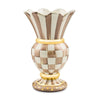 Mackenzie-Childs Mocha Check Ceramic Great Vase