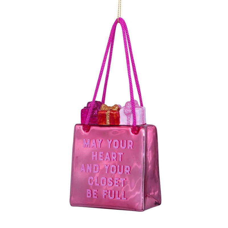 Vondels Orange Pink Shopping Bag Ornament