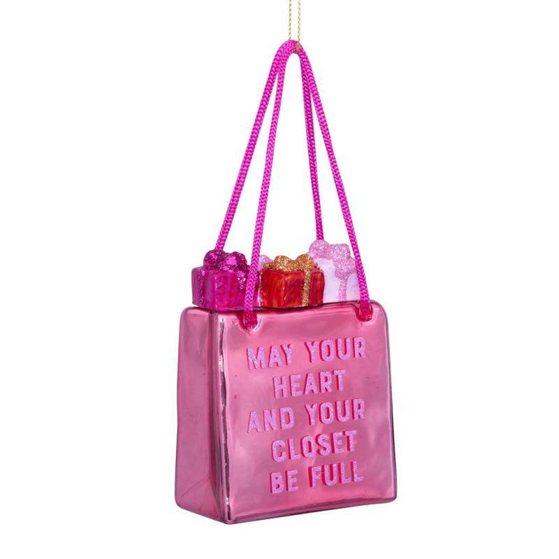 Vondels Orange Pink Shopping Bag Ornament