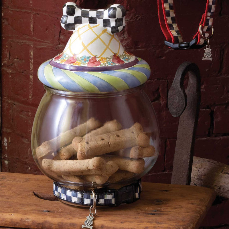 Mackenzie-Childs Courtly Check Canine Cookie Jar #7
