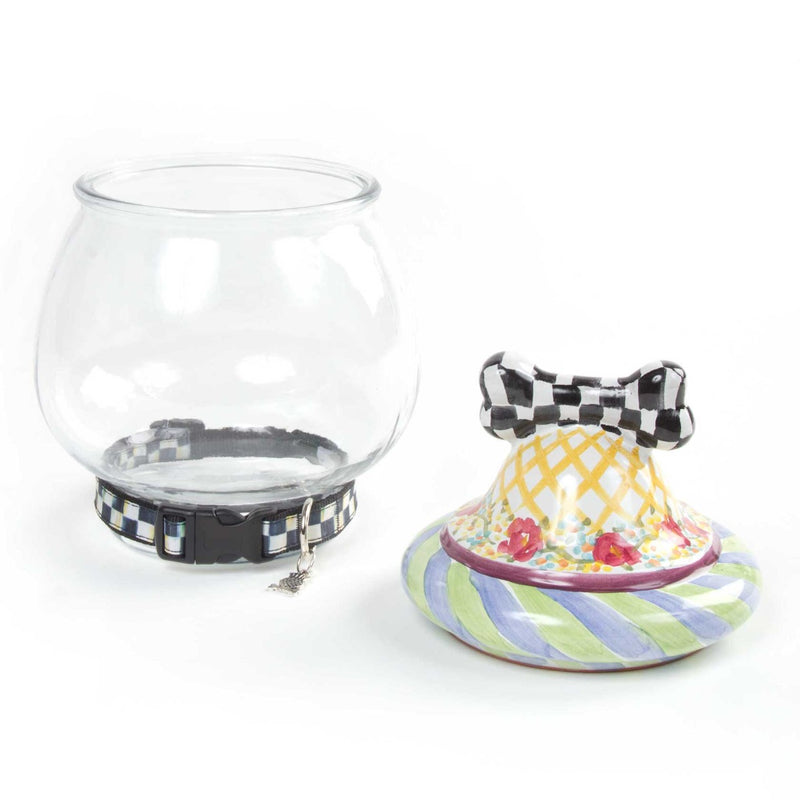 Mackenzie-Childs Courtly Check Canine Cookie Jar #4