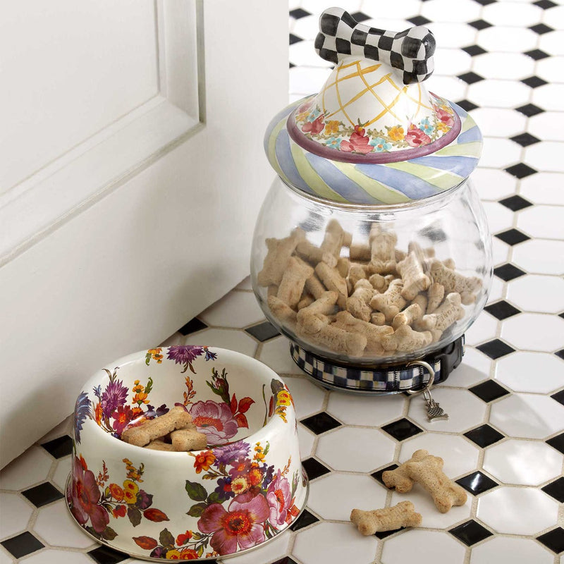 Mackenzie-Childs Courtly Check Canine Cookie Jar #6