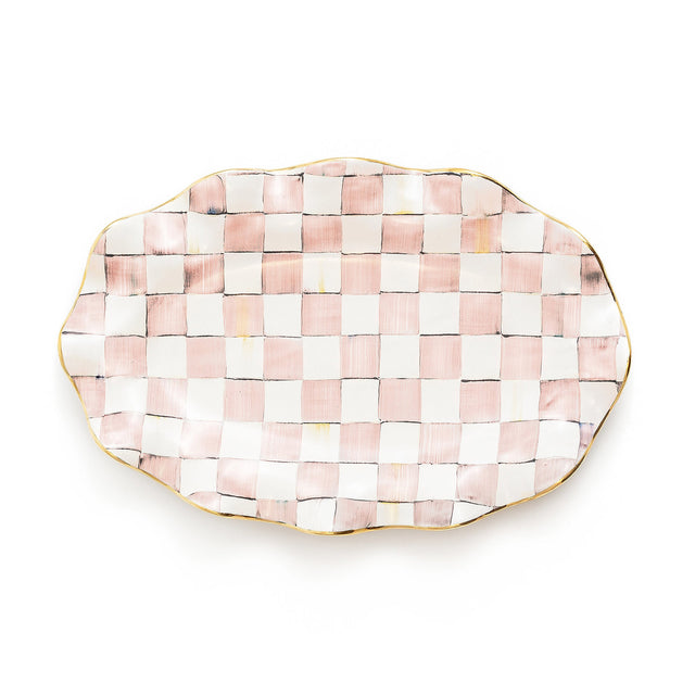 Mackenzie-Childs Rosy Check Ceramic Serving Platter