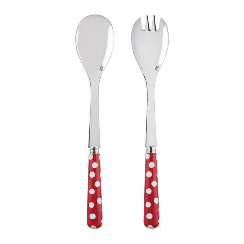 Sabre White Dots Red 27cm Salad Set (2pcs)