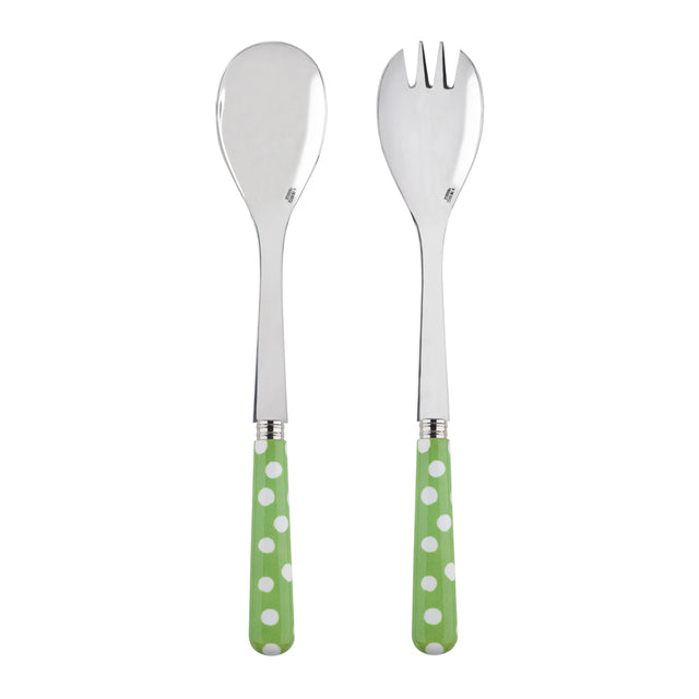 Sabre White Dots Garden Green 27cm Salad Set (2 Pcs)