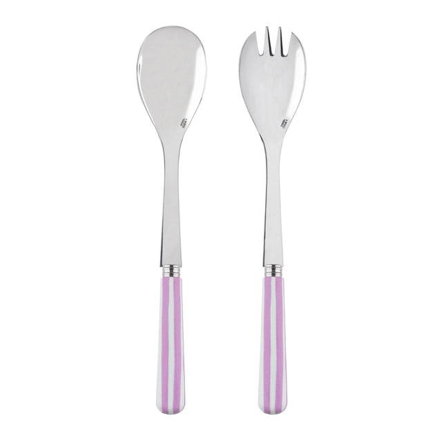 Sabre White Stripe Pink 27cm Salad Set (2 Pcs)