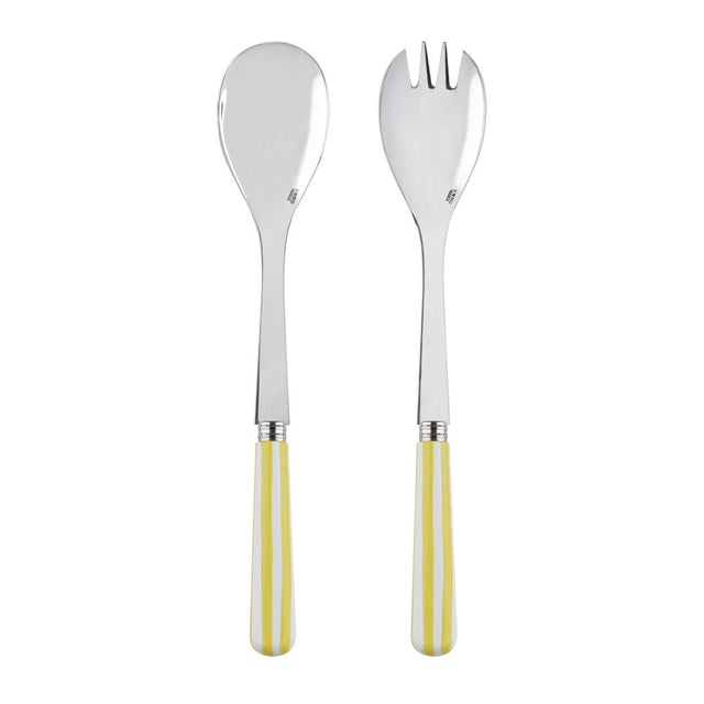 Sabre White Stripe Yellow 27cm Salad Set (2 Pcs)