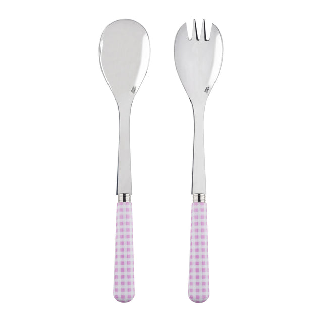 Sabre Gingham Pink 27cm Salad Set (2 Pcs)