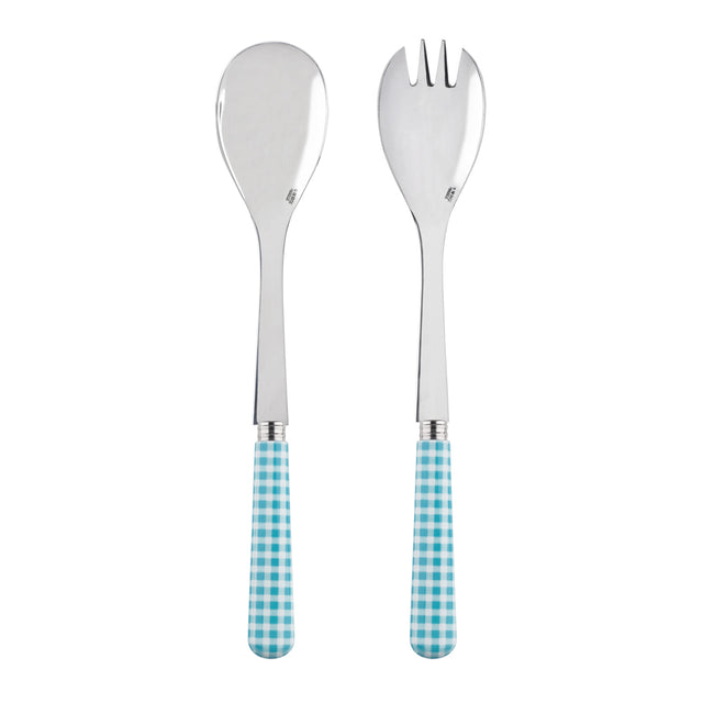 Sabre Gingham Turquoise 27cm Salad Set (2 Pcs)